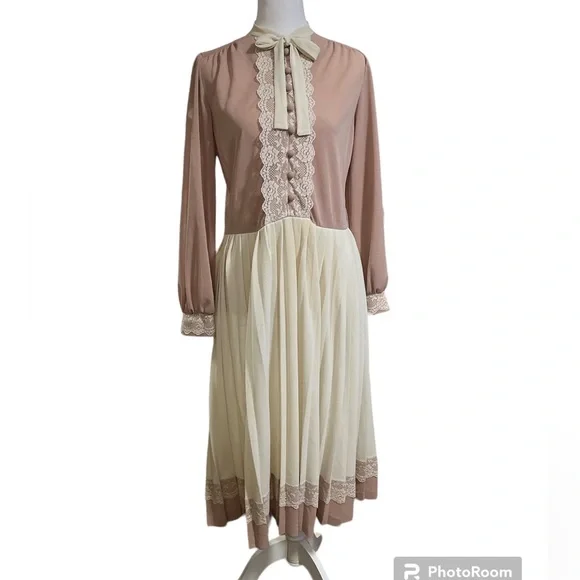 Vintage Prairie Cottage Lace Accent Dress - Picture 1 of 16